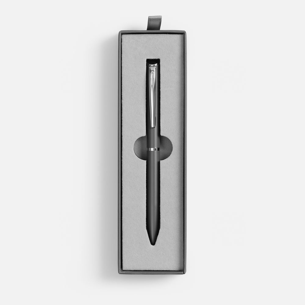 Ручка шариковая Ringa в футляре, серая — изображение 2