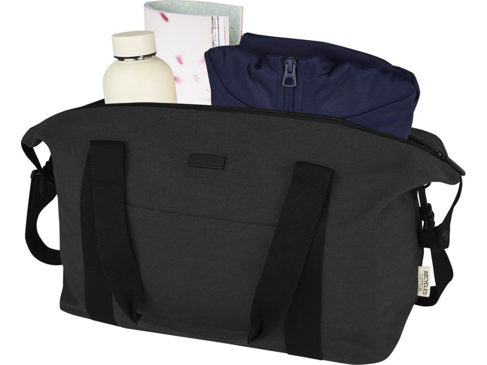 Спортивная сумка Joey из брезента, переработанного по стандарту GRS, объемом 25 л, черный — изображение 4