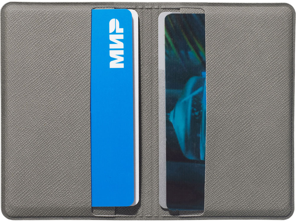 Футляр-книжка на 4-е карты с RFID Favor, серый — изображение 4
