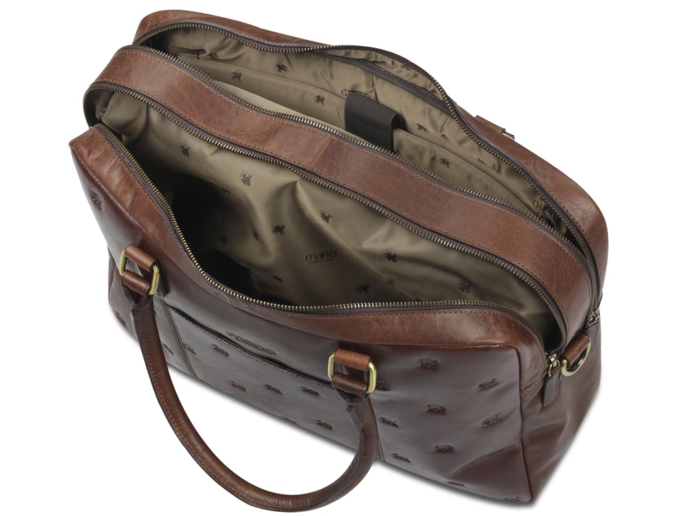 Сумка Mano Don Leon, натуральная кожа в коричневом цвете, 42 х 30 х 11,5 см — изображение 5