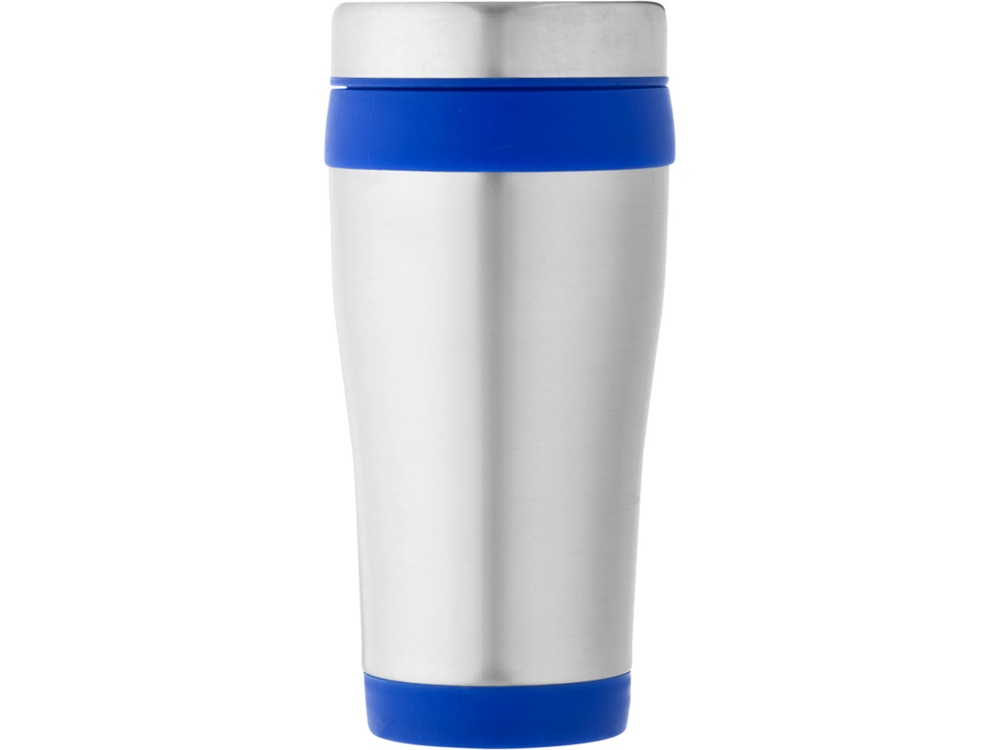 Термостакан Elwood из переработанной нержавеющей стали, 410 мл - Серебристый/Синий — изображение 2