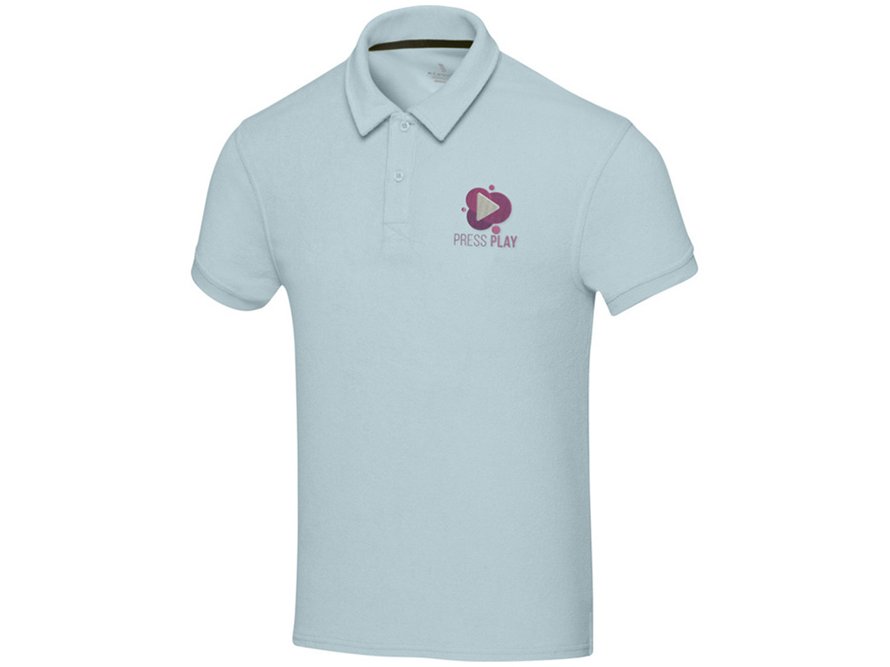 Рубашка поло унисекс Akoya из переработанного махрового материала - Cloud Blue — изображение 8