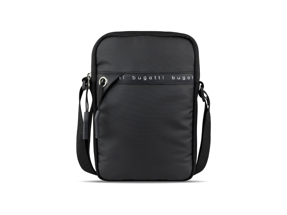 Сумка через плечо BUGATTI Blanc Delight, чёрная, нейлон RPET600D/тарпаулин/полиэстер, 16х4х23 см — изображение 2