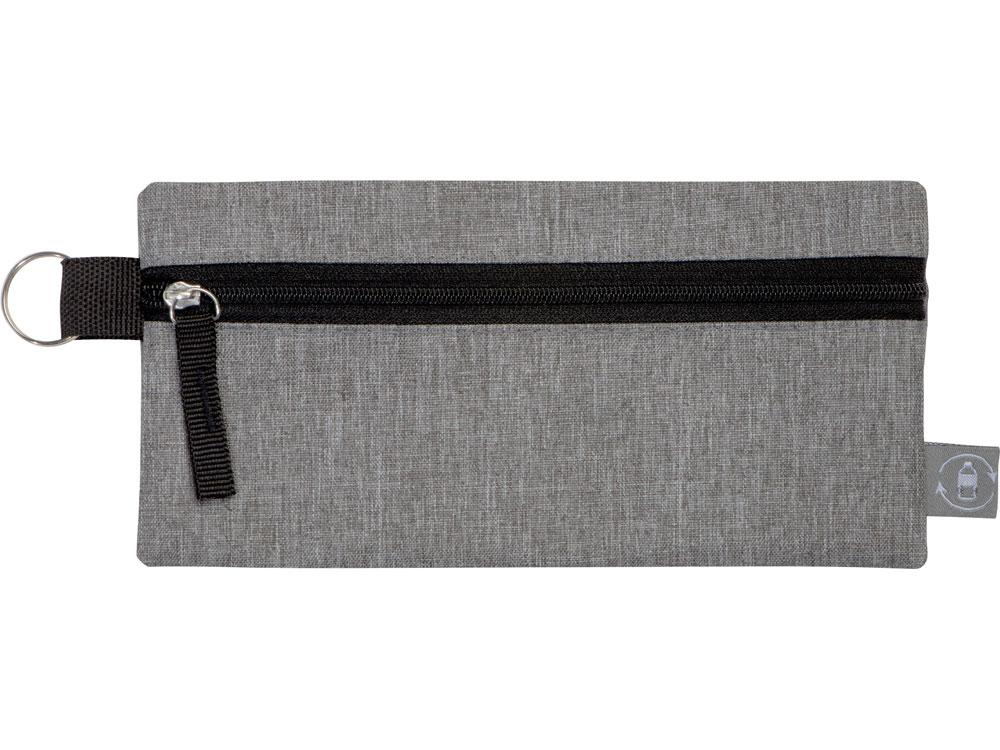 Универсальный пенал из переработанного полиэстера RPET Holder, серый/черный — изображение 3