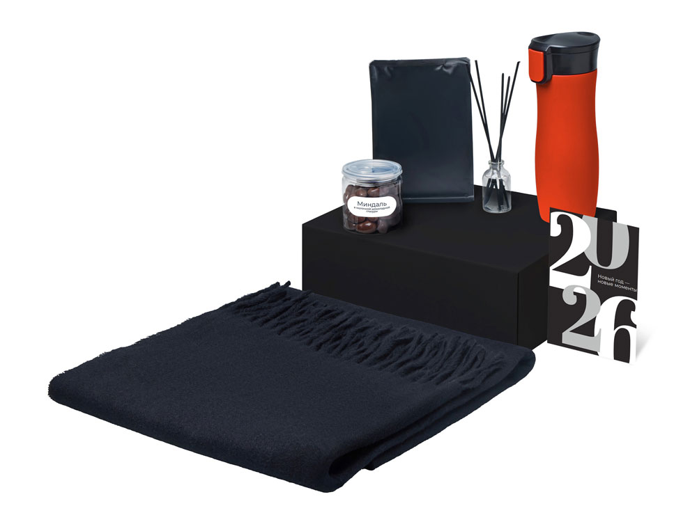 Подарочный набор с палантином и термокружкой, красный — изображение 2