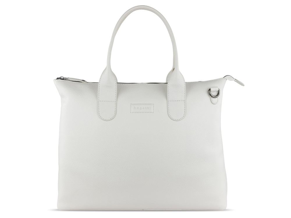 Сумка-шоппер BUGATTI Elsa, белая, воловья кожа/полиэстер, 46х11х31,5 см — изображение 2