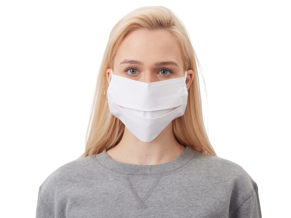 Маска для лица многоразовая из хлопка, белый — изображение 4