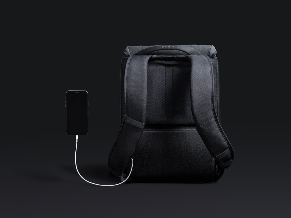 Водостойкий антикражный рюкзак Clickpack для ноутбука 15.6, черный — изображение 19