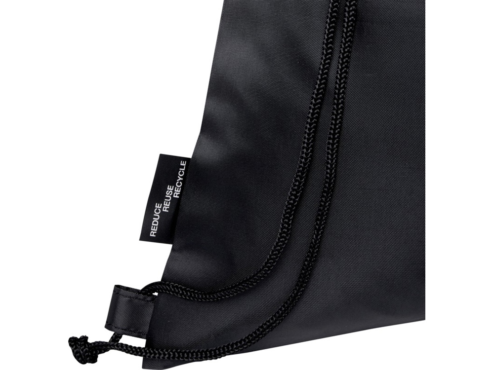 Складная сумка со шнурком Ash из переработанных материалов, соответствующих стандарту GRS, объемом 7 л, черный — изображение 8