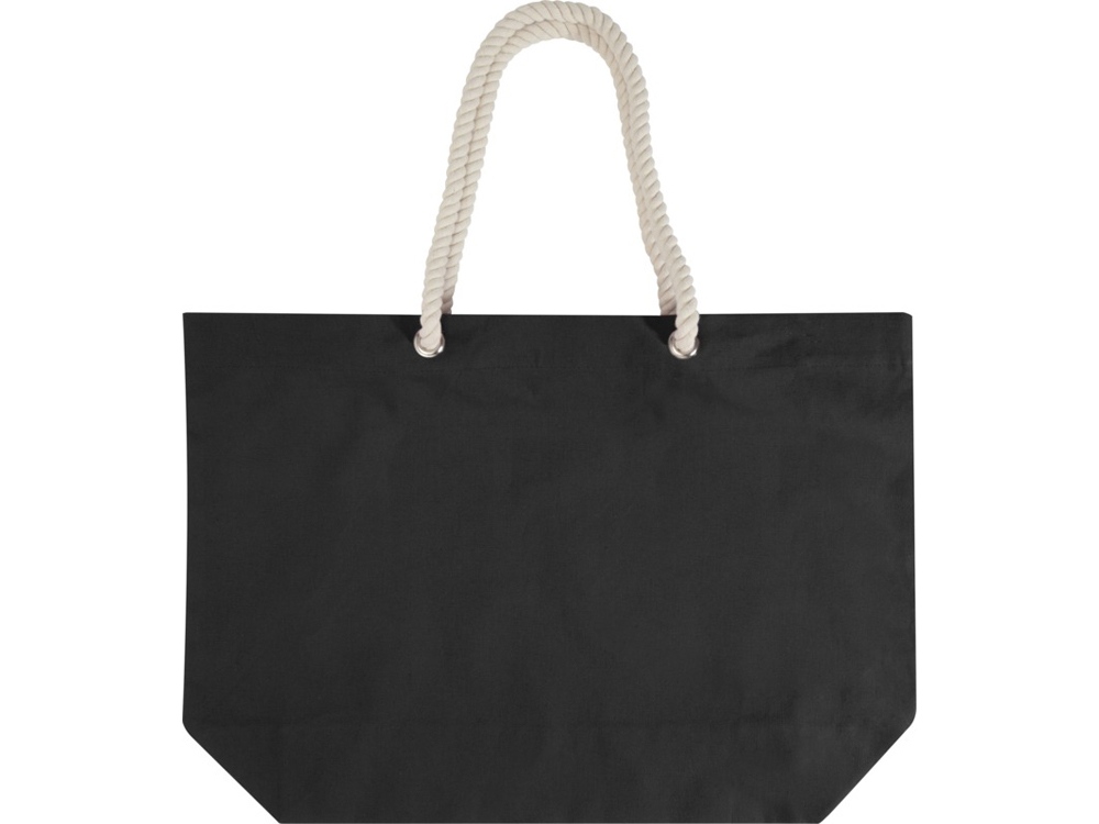Florida пляжная эко-сумка из переработанного материала, сертифицированного по стандарту GRS, плотностью 270 г/м² 18L - сплошной черный / сплошной черный — изображение 2