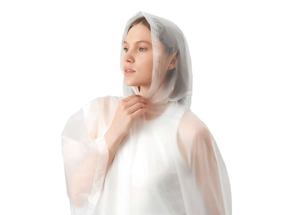 Пончо Hawaii c чехлом унисекс, белый — изображение 5