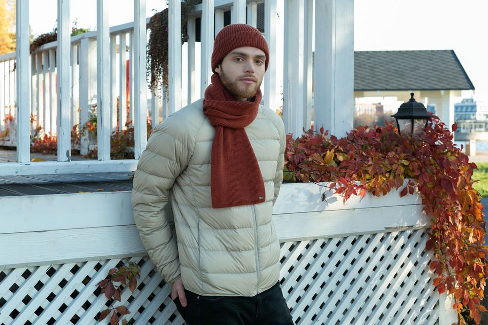 Шарф Bernard, коричневый (терракота) — изображение 8