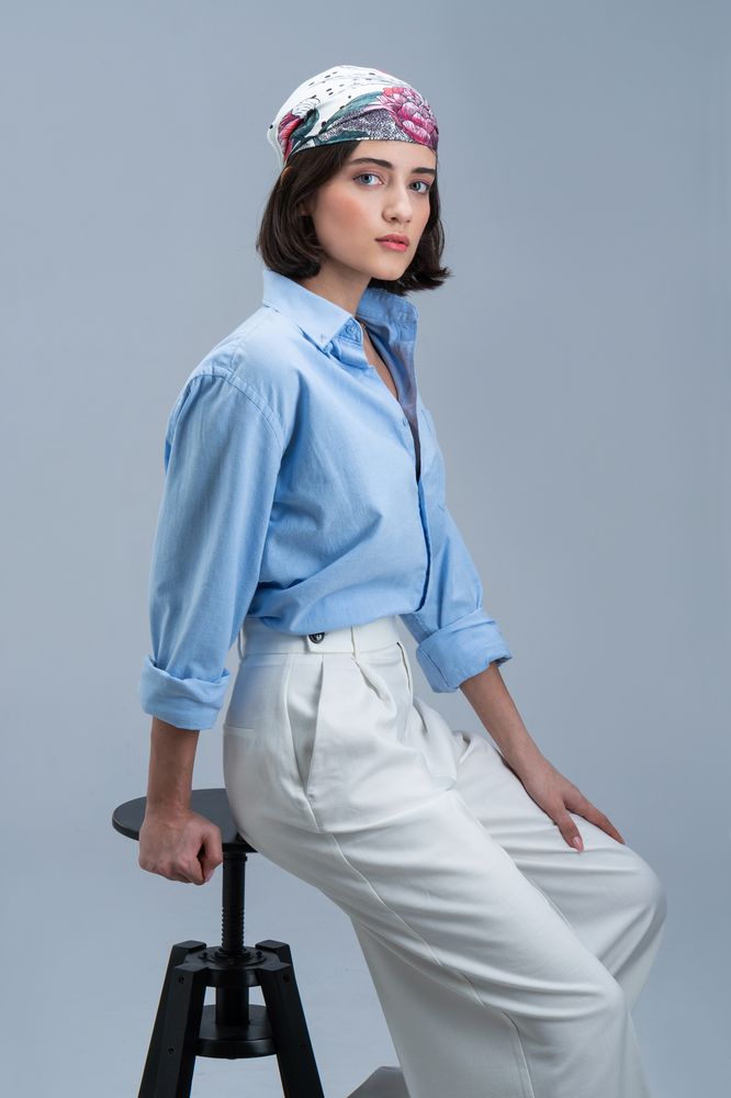 Платок шелковый Delicate, пионы — изображение 7