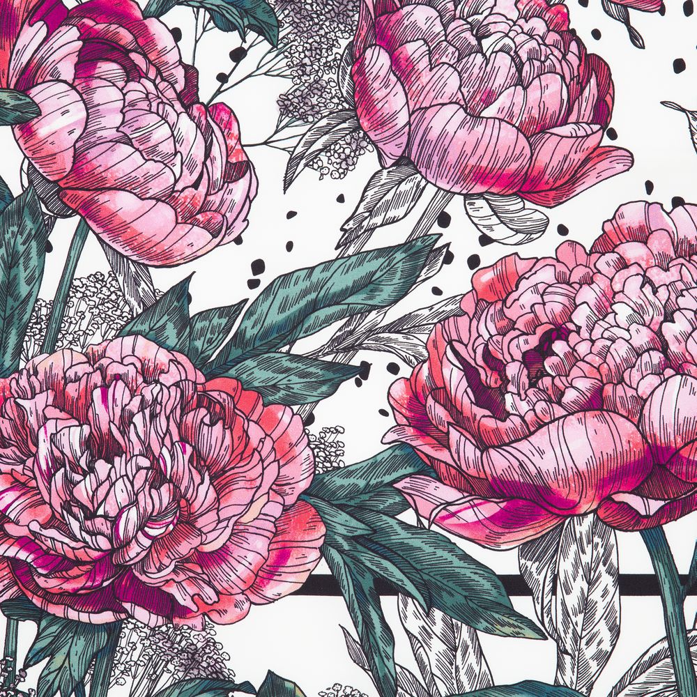 Платок шелковый Delicate, пионы — изображение 2