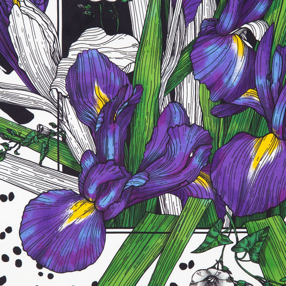 Платок шелковый Delicate, ирисы — изображение 2