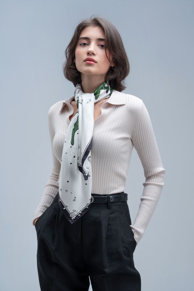 Платок шелковый Delicate, каллы — изображение 6