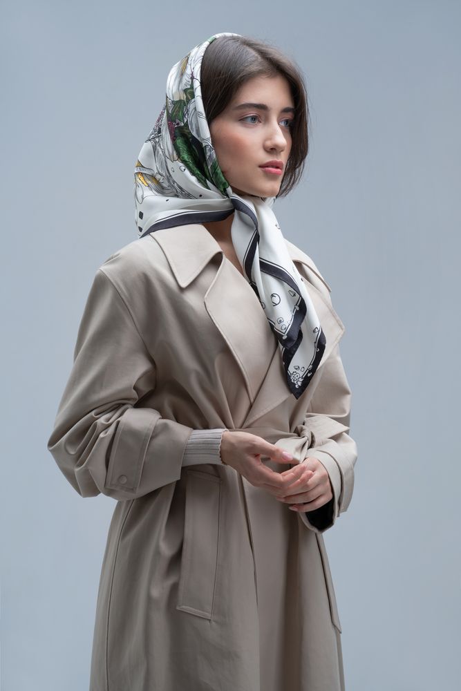 Платок шелковый Delicate, каллы — изображение 7