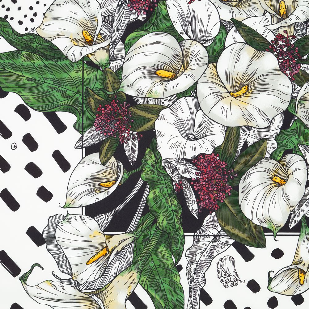 Платок шелковый Delicate, каллы — изображение 2