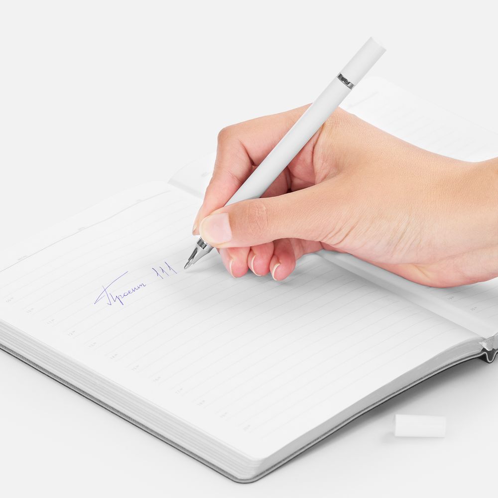 Ручка шариковая и вечный карандаш Diptych, белая — изображение 5