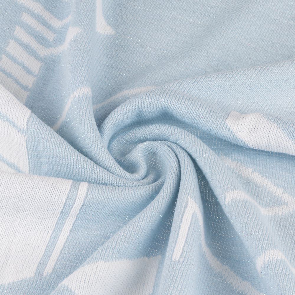 Плед Winterflake, бело-голубой с люрексом — изображение 5