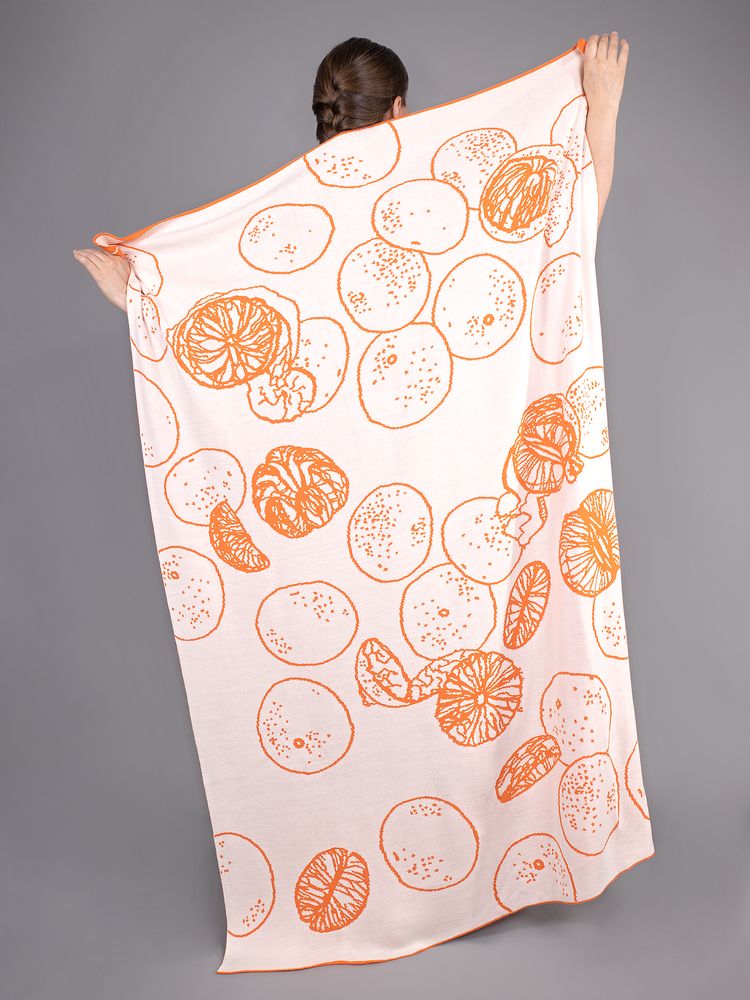 Плед Citrion, оранжево-белый — изображение 2