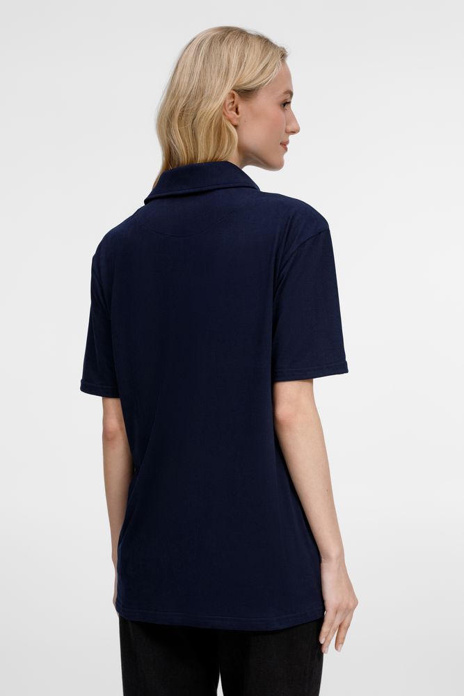 Рубашка поло унисекс Senti, темно-синяя — изображение 11