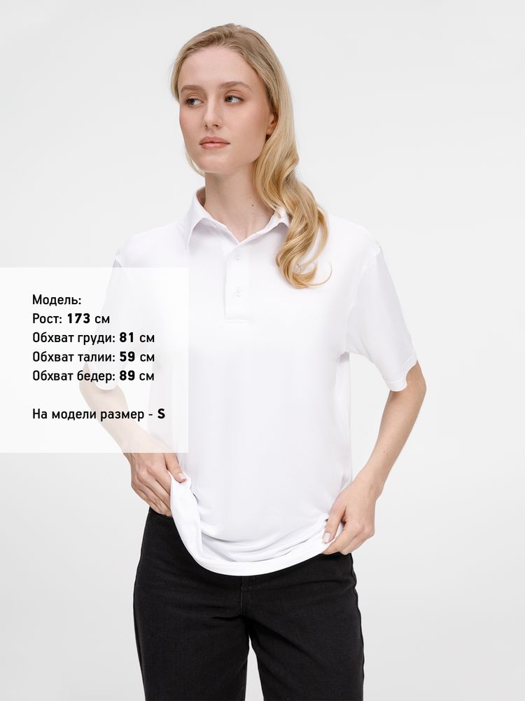 Рубашка поло унисекс Senti, белая — изображение 8