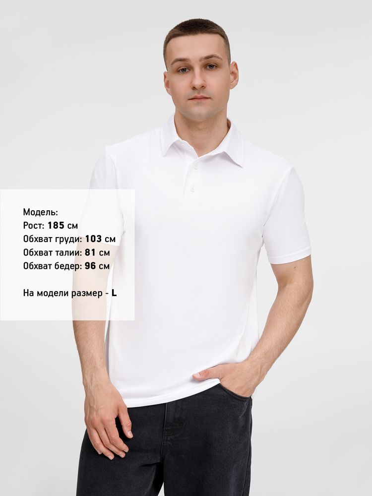 Рубашка поло унисекс Senti, белая — изображение 5