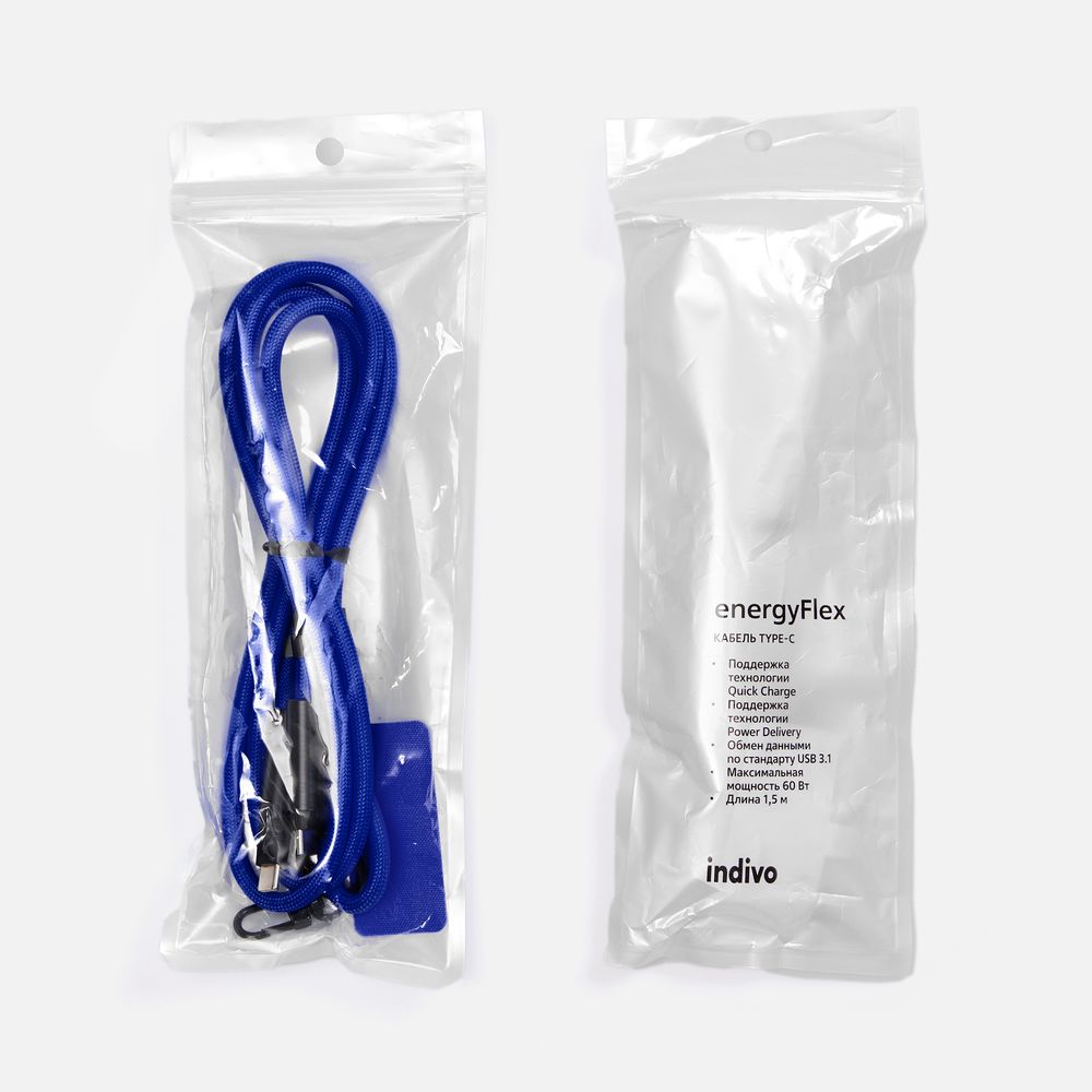 Кабель-ланьярд energyFlex Power Delivery 60 Вт, темно-синий — изображение 8