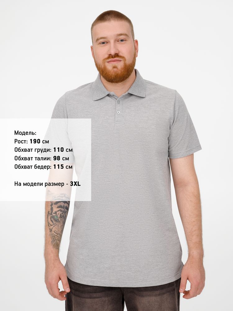 Рубашка поло мужская Virma Light, серый меланж — изображение 10