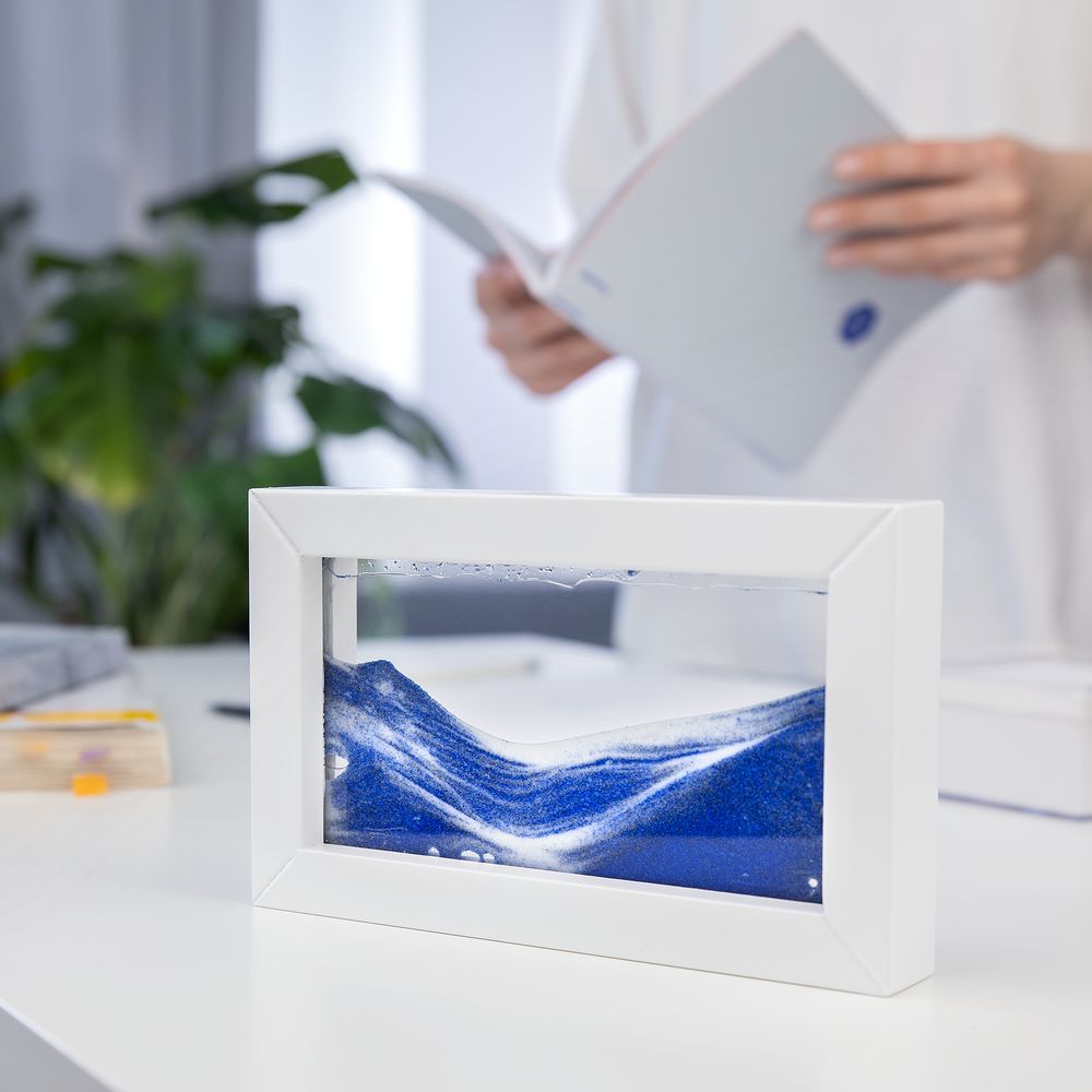 Песочная картина-антистресс Zenscape, белая с синим — изображение 7