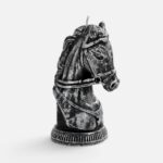 Свеча фигурная «Бюст лошади», серебристая