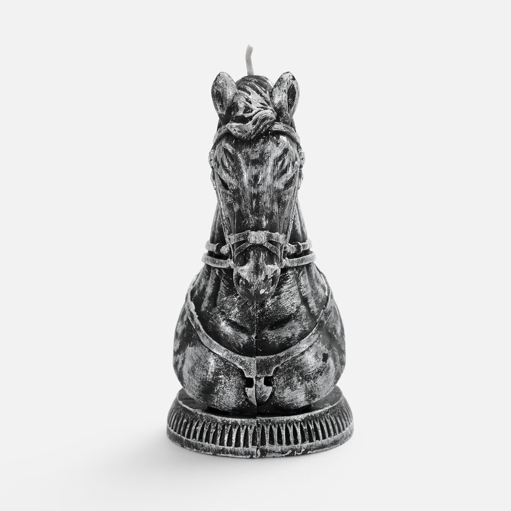 Свеча фигурная «Бюст лошади», серебристая — изображение 2