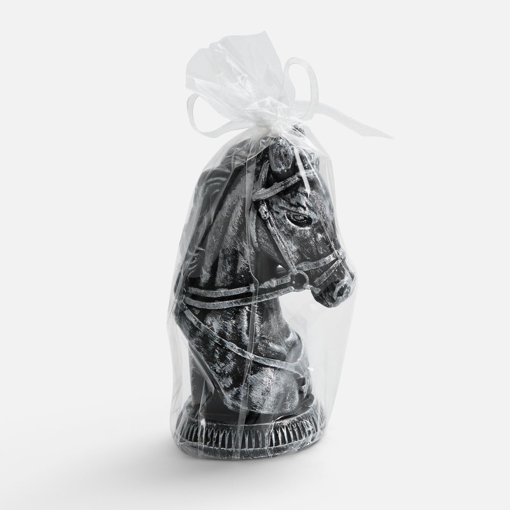 Свеча фигурная «Бюст лошади», серебристая — изображение 3