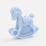 Свеча фигурная «Лошадка-качалка», голубая
