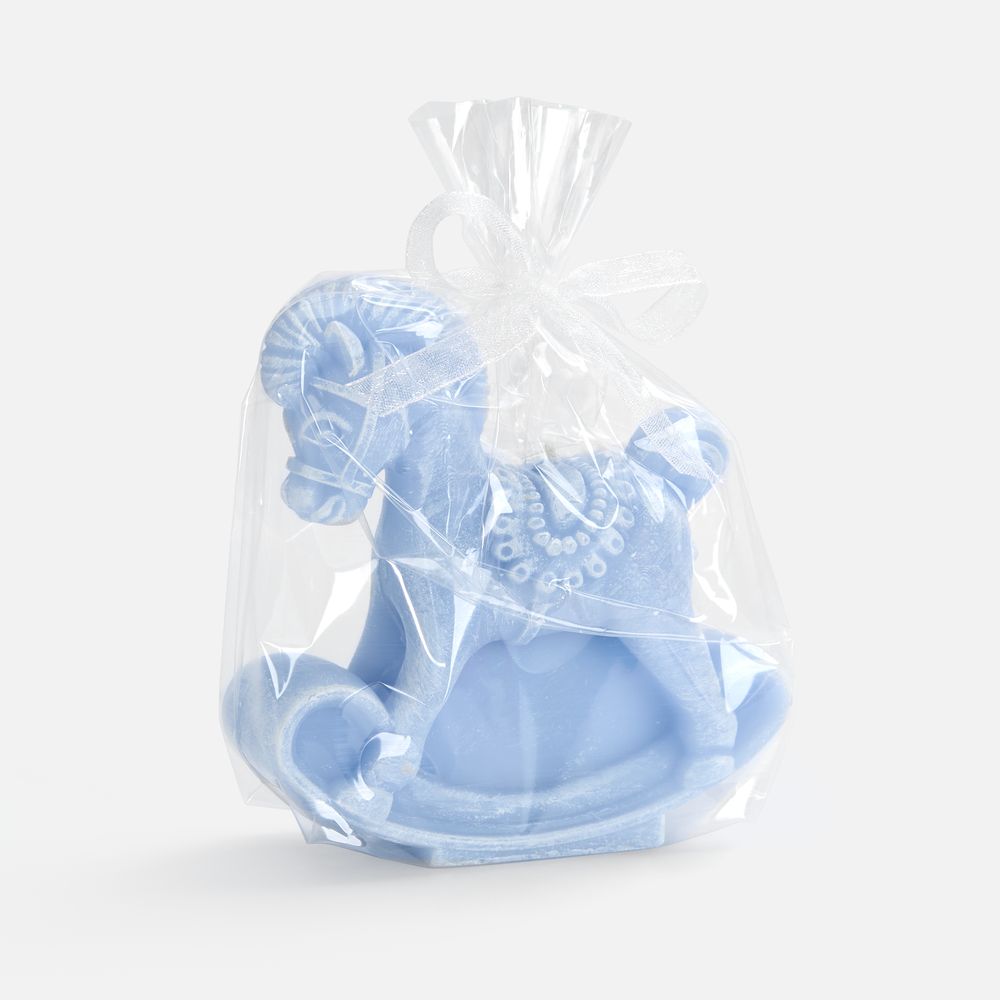 Свеча фигурная «Лошадка-качалка», голубая — изображение 2