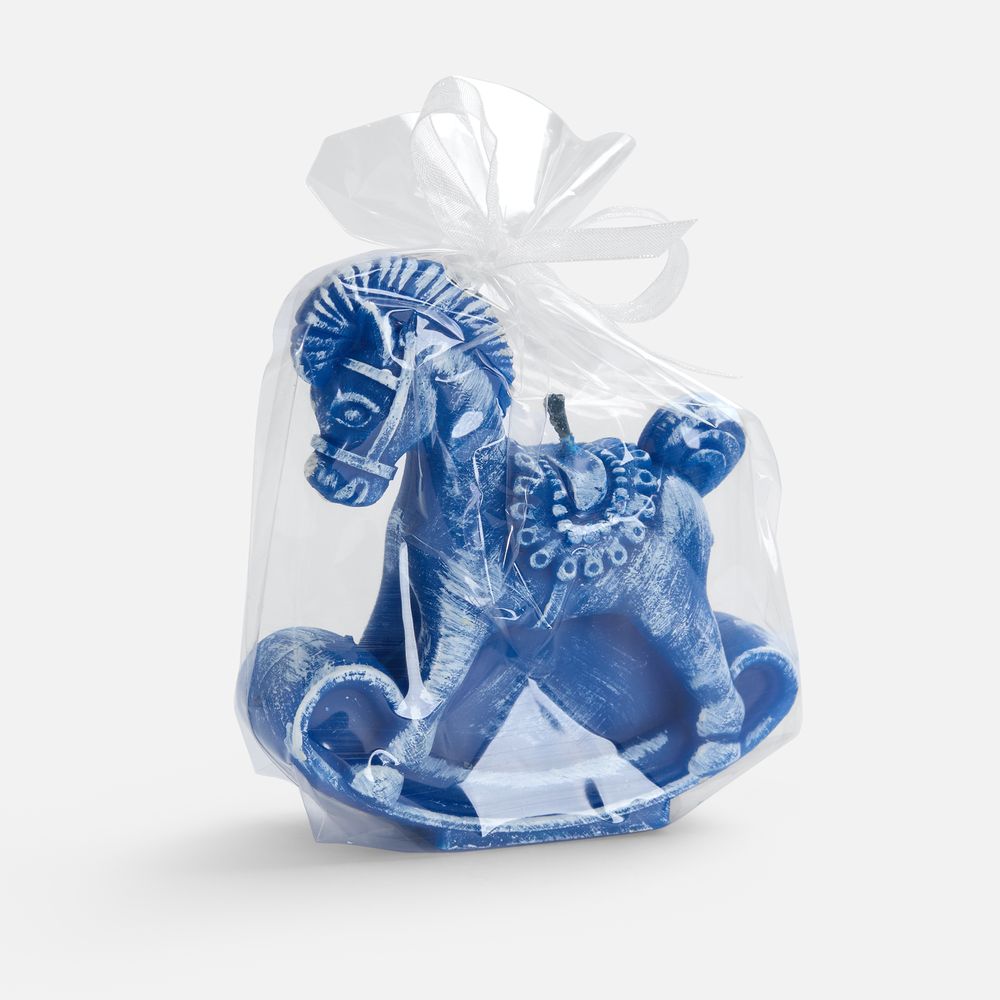 Свеча фигурная «Лошадка-качалка», синяя — изображение 2