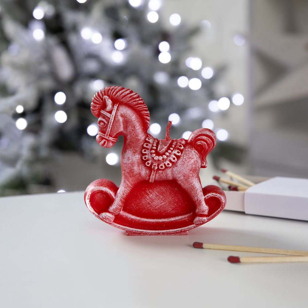 Свеча фигурная «Лошадка-качалка», красная — изображение 4