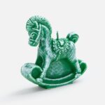 Свеча фигурная «Лошадка-качалка», зеленая