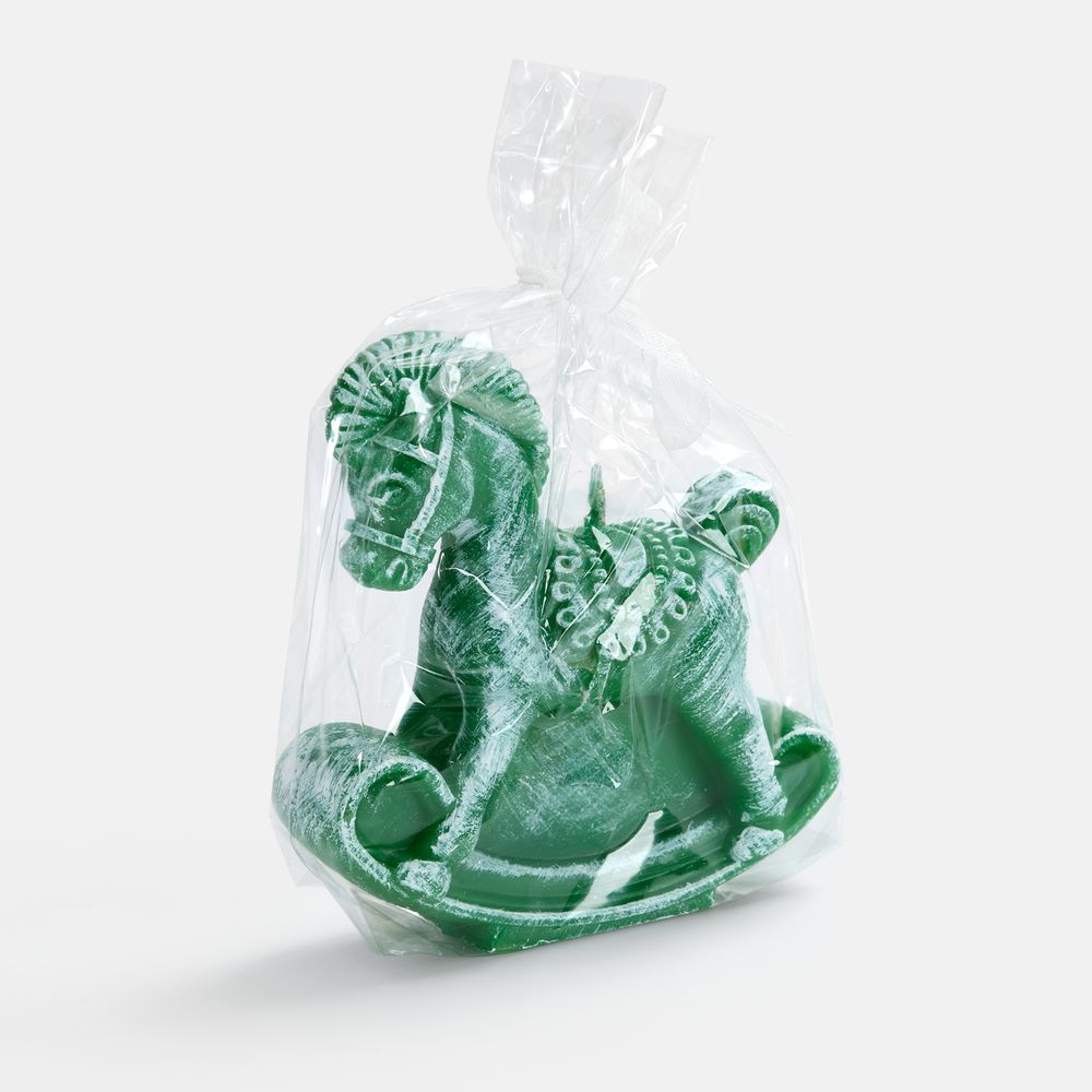 Свеча фигурная «Лошадка-качалка», зеленая — изображение 2