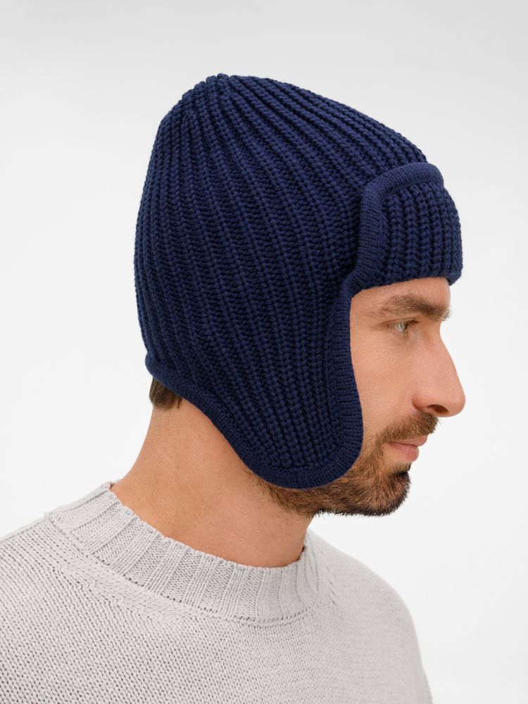 Шапка-ушанка Catch Match, темно-синяя — изображение 5