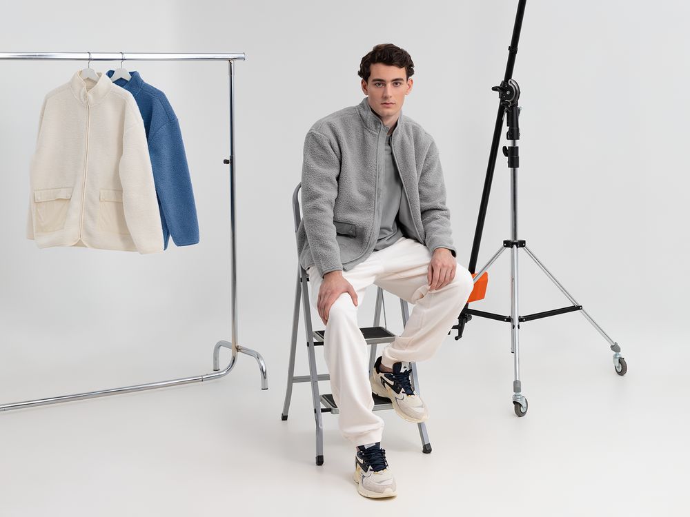 Куртка унисекс Oblako, светло-серая — изображение 9