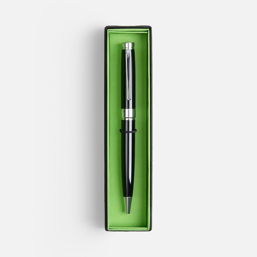 Ручка шариковая Broad Ring в футляре, глянцевая, черная — изображение 2