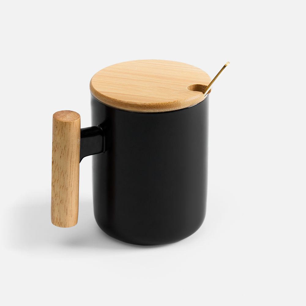 Кружка с ложкой Eco Fusion, черная — изображение 2