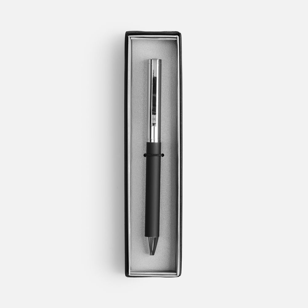 Ручка шариковая Eyeshot Soft Touch в футляре, черная — изображение 2