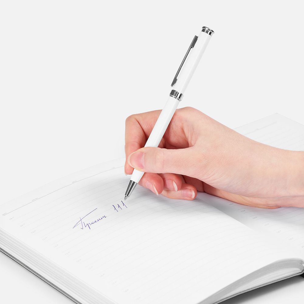 Ручка шариковая Finn Chrome, белая — изображение 4