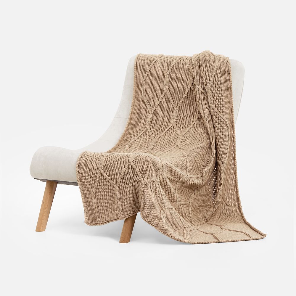 Плед Curve Verve, бежевый меланж — изображение 3