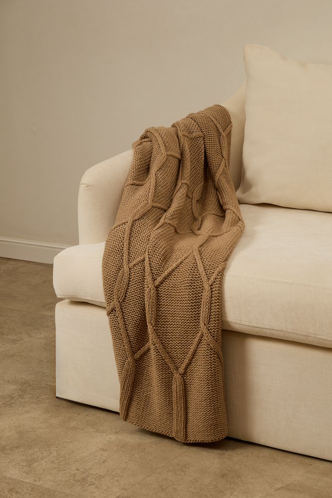 Плед Curve Verve, бежевый меланж — изображение 5