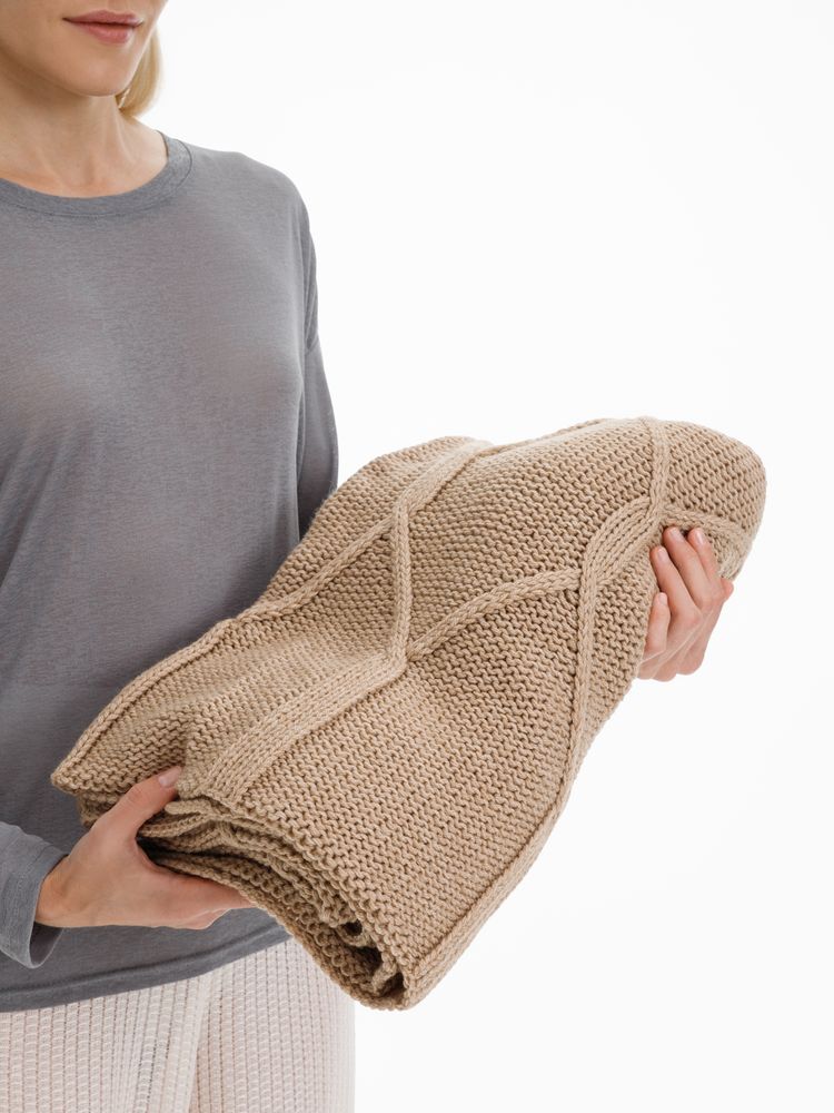 Плед Curve Verve, бежевый меланж — изображение 7