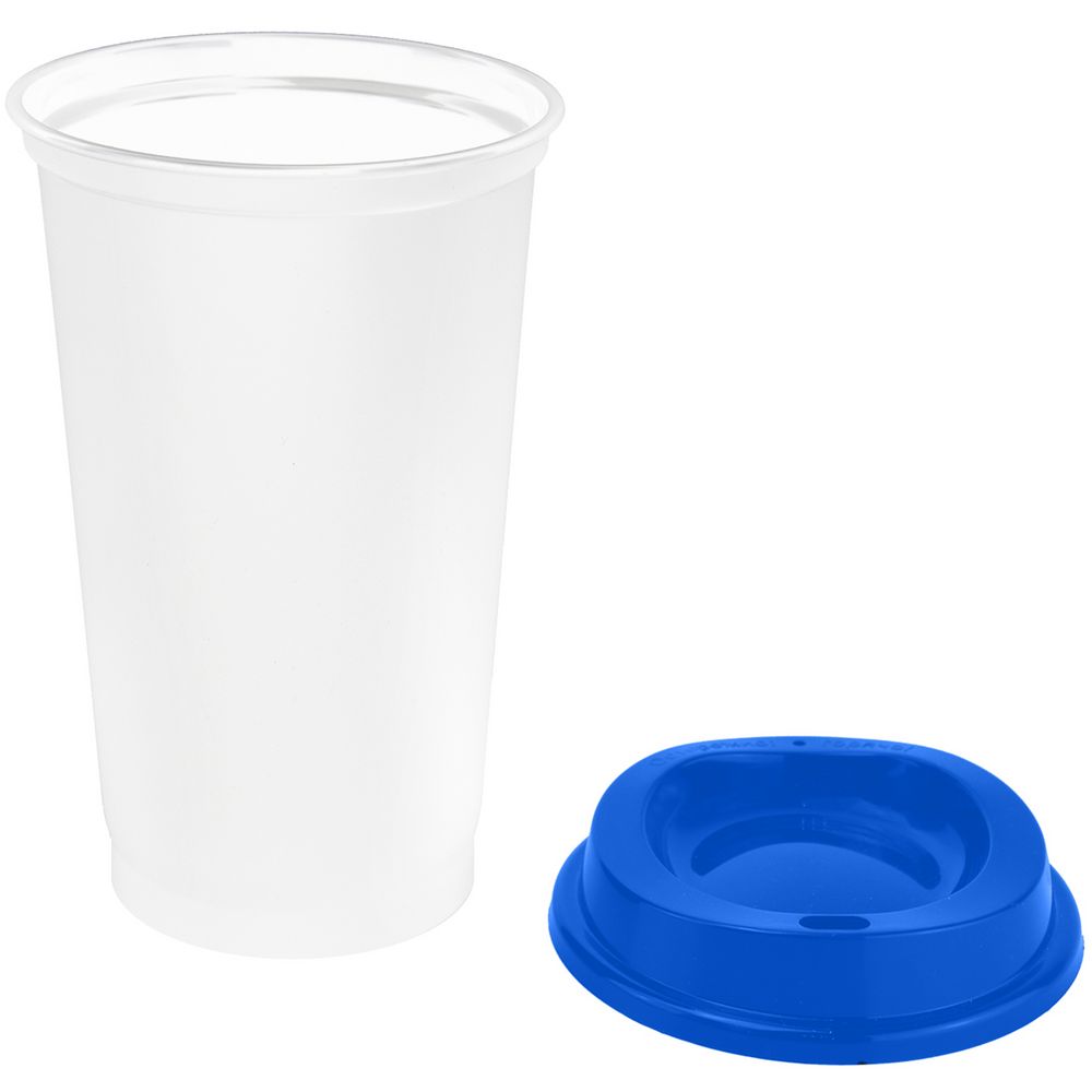 Стакан с крышкой Color Cap White, белый с синим — изображение 2